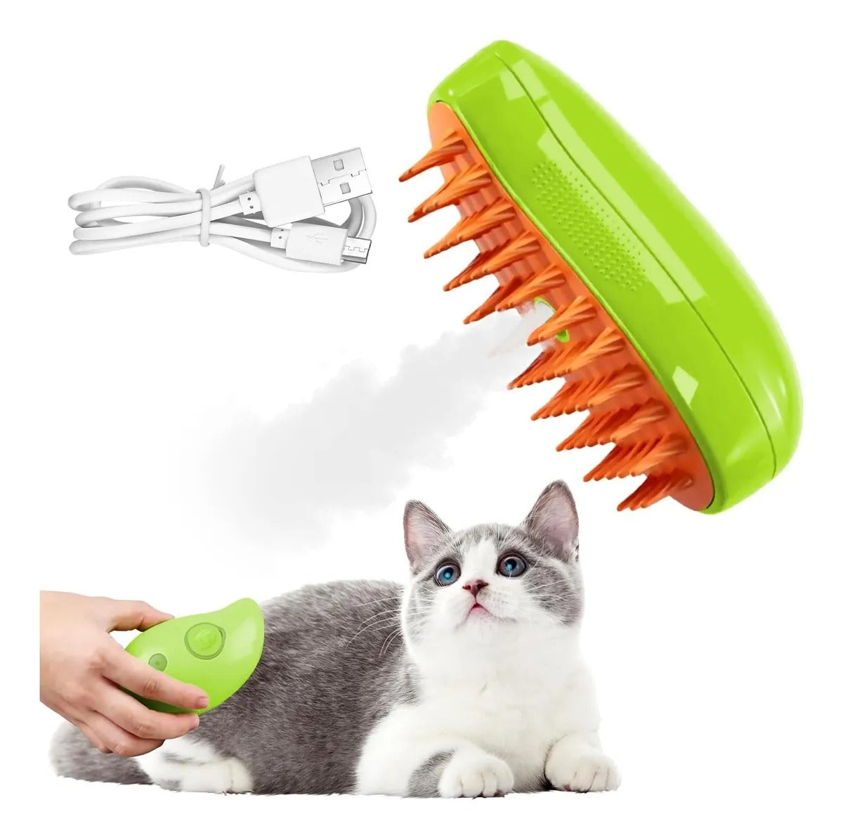 CEPILLO PARA  MASCOTAS A VAPOR 3 EN 1