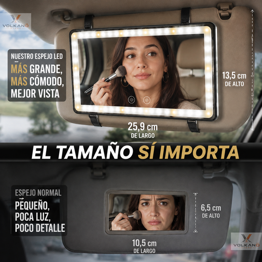 Espejo con luz led para el automovil